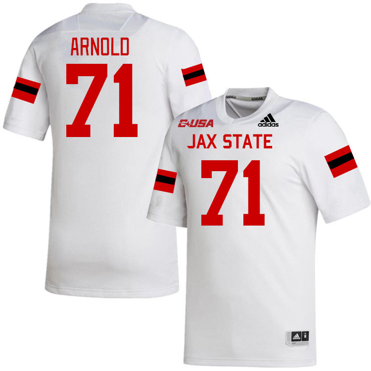 #71 K.D. Arnold Jacksonville State Gamecocks College Football Jerseys Stitched-White